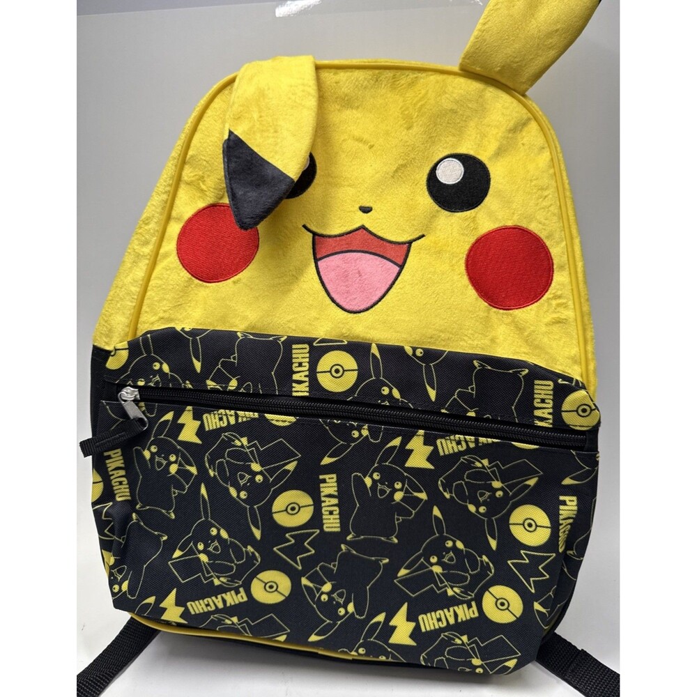 Pokemon  Pikachu School Backpack Book Bag Boys Girls 16" 3 D Ears. - Picture 6 of 7